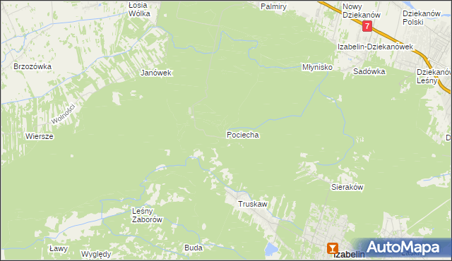mapa Pociecha gmina Czosnów, Pociecha gmina Czosnów na mapie Targeo