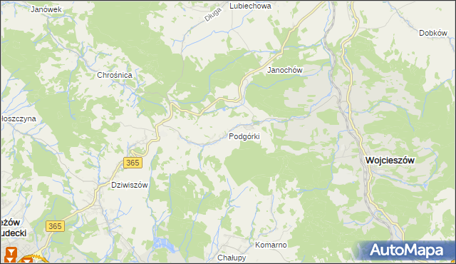 mapa Podgórki gmina Świerzawa, Podgórki gmina Świerzawa na mapie Targeo