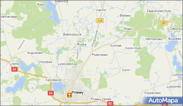 mapa Podpniewki, Podpniewki na mapie Targeo