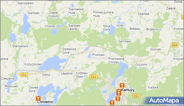 mapa Prokowo, Prokowo na mapie Targeo