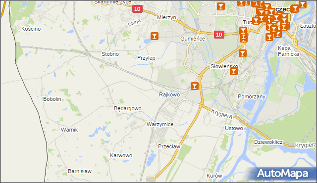 mapa Rajkowo, Rajkowo na mapie Targeo