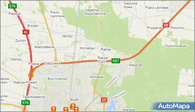 mapa Raków Duży, Raków Duży na mapie Targeo