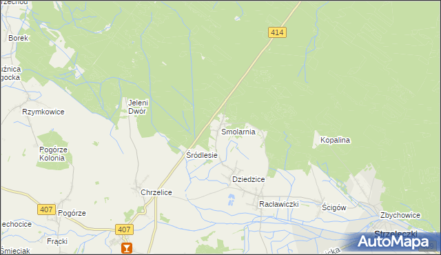 mapa Smolarnia gmina Strzeleczki, Smolarnia gmina Strzeleczki na mapie Targeo