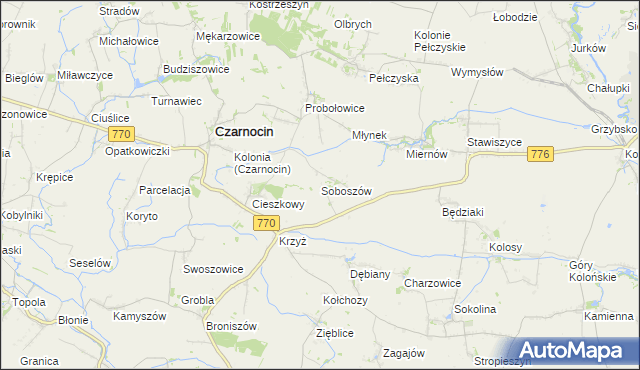 mapa Soboszów, Soboszów na mapie Targeo