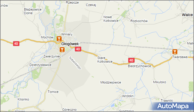 mapa Stare Kotkowice, Stare Kotkowice na mapie Targeo