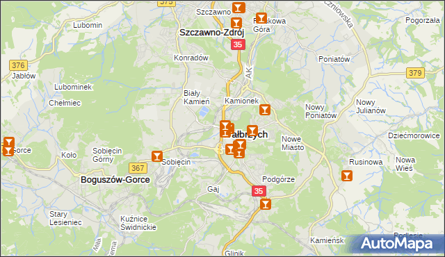 mapa Wałbrzycha, Wałbrzych na mapie Targeo