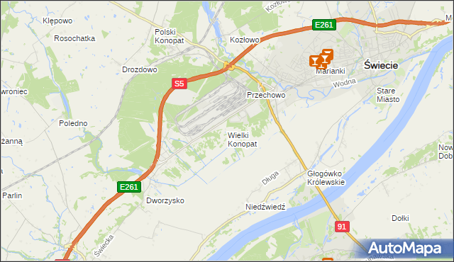 mapa Wielki Konopat, Wielki Konopat na mapie Targeo