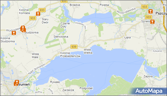 mapa Wisła Wielka, Wisła Wielka na mapie Targeo