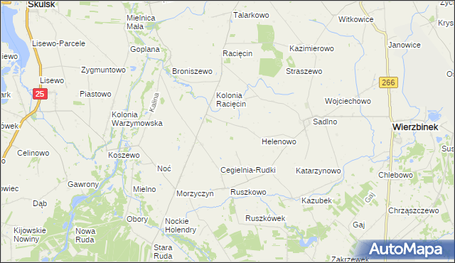 mapa Wójcinek gmina Wierzbinek, Wójcinek gmina Wierzbinek na mapie Targeo