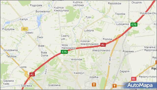 mapa Wola Kiedrzyńska, Wola Kiedrzyńska na mapie Targeo