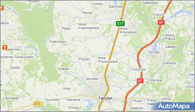 mapa Wola Przypkowska, Wola Przypkowska na mapie Targeo