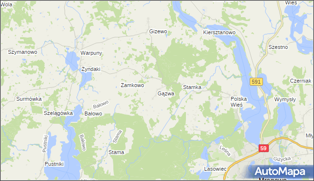 mapa Gązwa, Gązwa na mapie Targeo