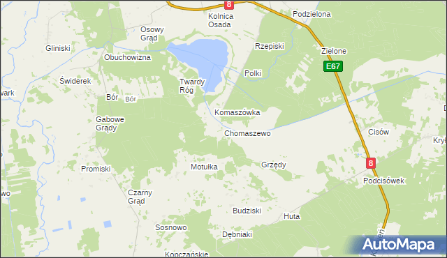 mapa Chomaszewo, Chomaszewo na mapie Targeo