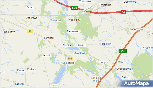 mapa Lisówki, Lisówki na mapie Targeo