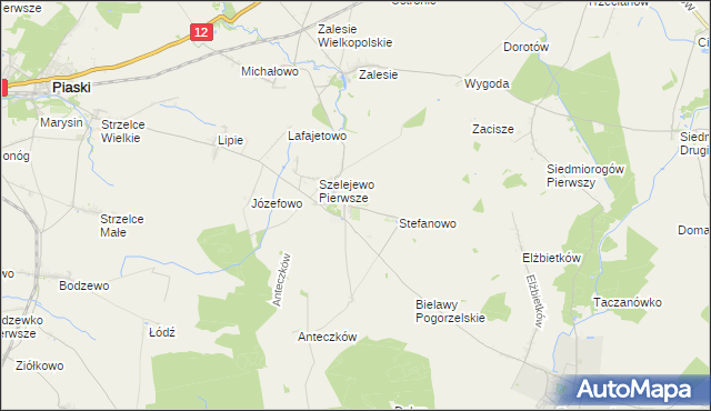 mapa Szelejewo Drugie, Szelejewo Drugie na mapie Targeo