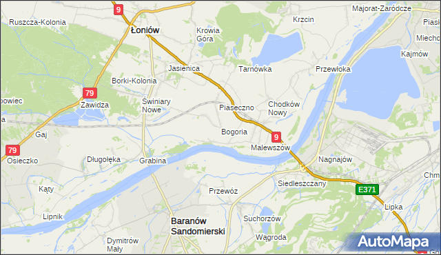 mapa Bogoria gmina Łoniów, Bogoria gmina Łoniów na mapie Targeo