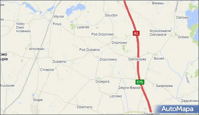 mapa Drzonówko, Drzonówko na mapie Targeo