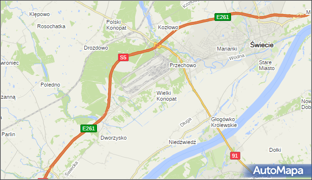 mapa Wielki Konopat, Wielki Konopat na mapie Targeo