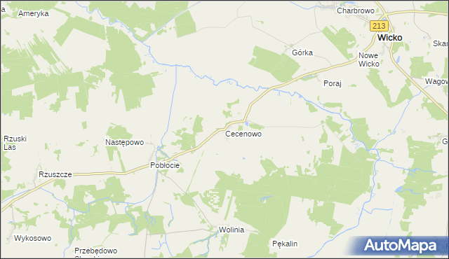 mapa Cecenowo, Cecenowo na mapie Targeo