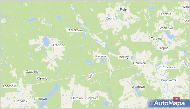 mapa Kwisno, Kwisno na mapie Targeo