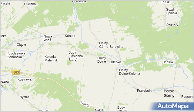 mapa Lipiny Dolne, Lipiny Dolne na mapie Targeo