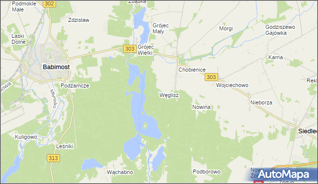 mapa Węglisz, Węglisz na mapie Targeo