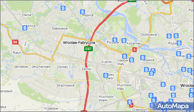 mapa Fabryczna, Fabryczna na mapie Targeo