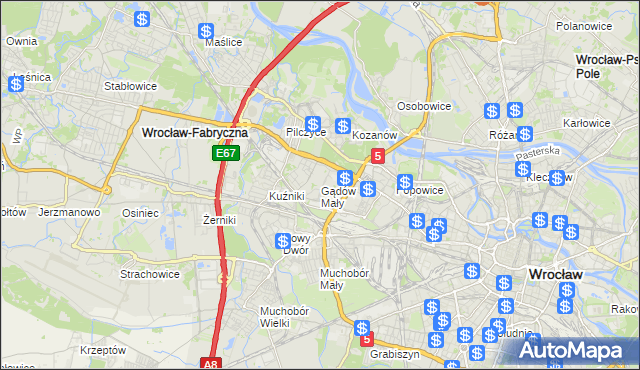 mapa Gądów Mały, Gądów Mały na mapie Targeo