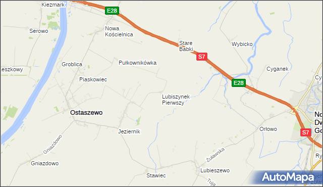 mapa Lubiszynek Pierwszy, Lubiszynek Pierwszy na mapie Targeo