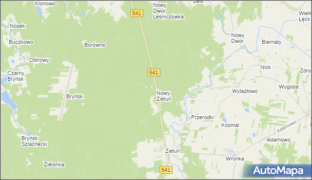 mapa Nowy Zieluń, Nowy Zieluń na mapie Targeo