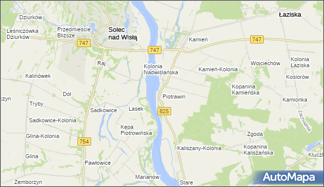 mapa Piotrawin gmina Łaziska, Piotrawin gmina Łaziska na mapie Targeo