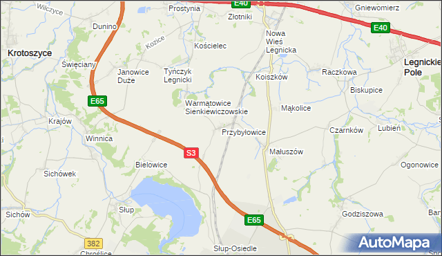 mapa Przybyłowice, Przybyłowice na mapie Targeo