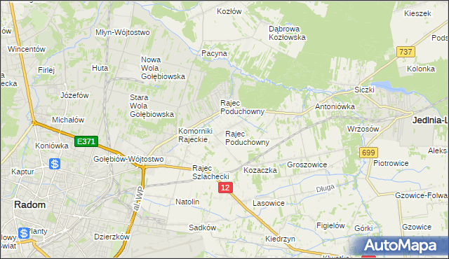 mapa Rajec Poduchowny, Rajec Poduchowny na mapie Targeo