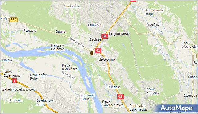 mapa Jabłonna powiat legionowski, Jabłonna powiat legionowski na mapie Targeo