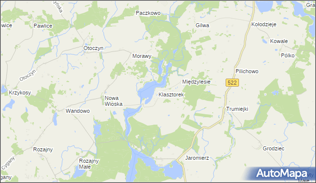 mapa Klasztorek, Klasztorek na mapie Targeo