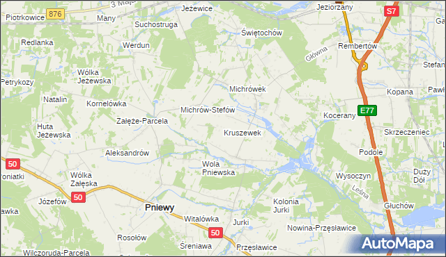 mapa Kruszewek, Kruszewek na mapie Targeo