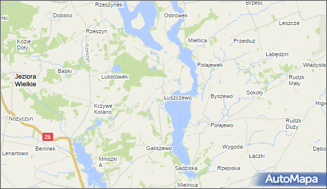 mapa Łuszczewo gmina Skulsk, Łuszczewo gmina Skulsk na mapie Targeo