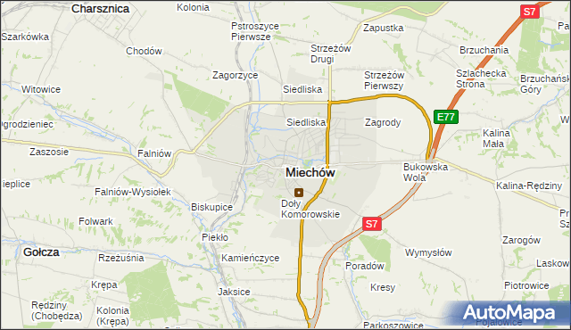 mapa Miechów, Miechów na mapie Targeo