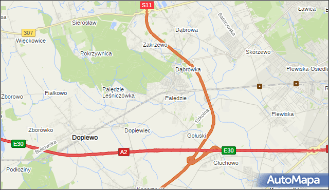 mapa Palędzie, Palędzie na mapie Targeo