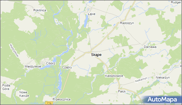 mapa Skąpe powiat świebodziński, Skąpe powiat świebodziński na mapie Targeo