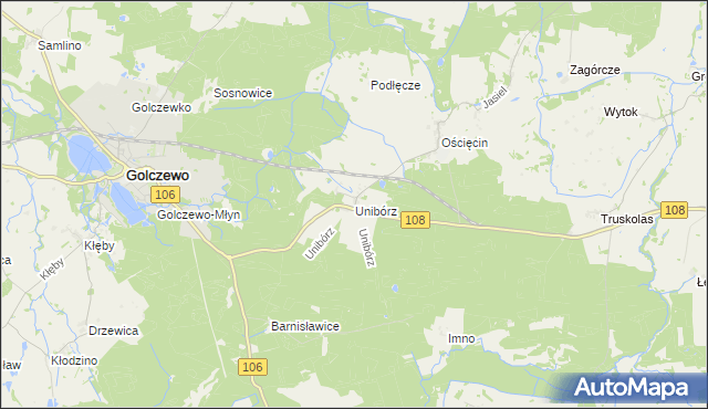 mapa Unibórz, Unibórz na mapie Targeo