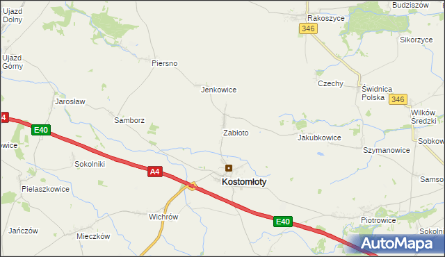 mapa Zabłoto, Zabłoto na mapie Targeo