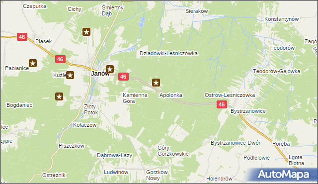 mapa Apolonka gmina Janów, Apolonka gmina Janów na mapie Targeo