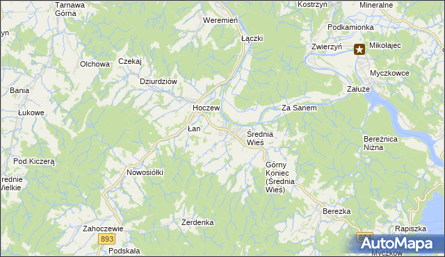 mapa Bachlawa, Bachlawa na mapie Targeo