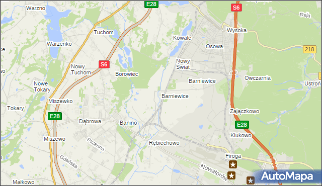 mapa Barniewice, Barniewice na mapie Targeo