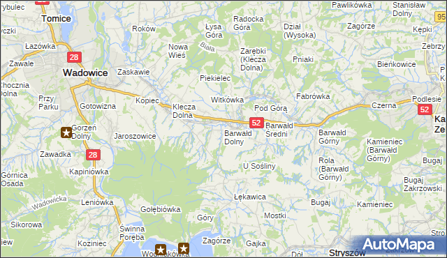 mapa Barwałd Dolny, Barwałd Dolny na mapie Targeo