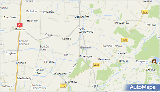 mapa Biernatki gmina Żelazków, Biernatki gmina Żelazków na mapie Targeo