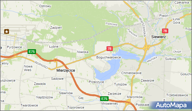 mapa Boguchwałowice, Boguchwałowice na mapie Targeo