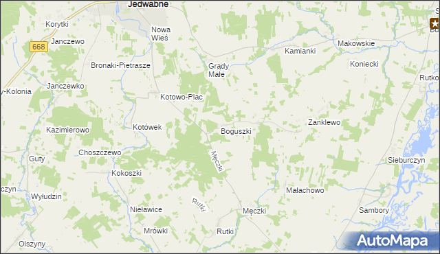 mapa Boguszki gmina Wizna, Boguszki gmina Wizna na mapie Targeo