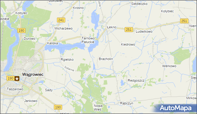 mapa Bracholin, Bracholin na mapie Targeo